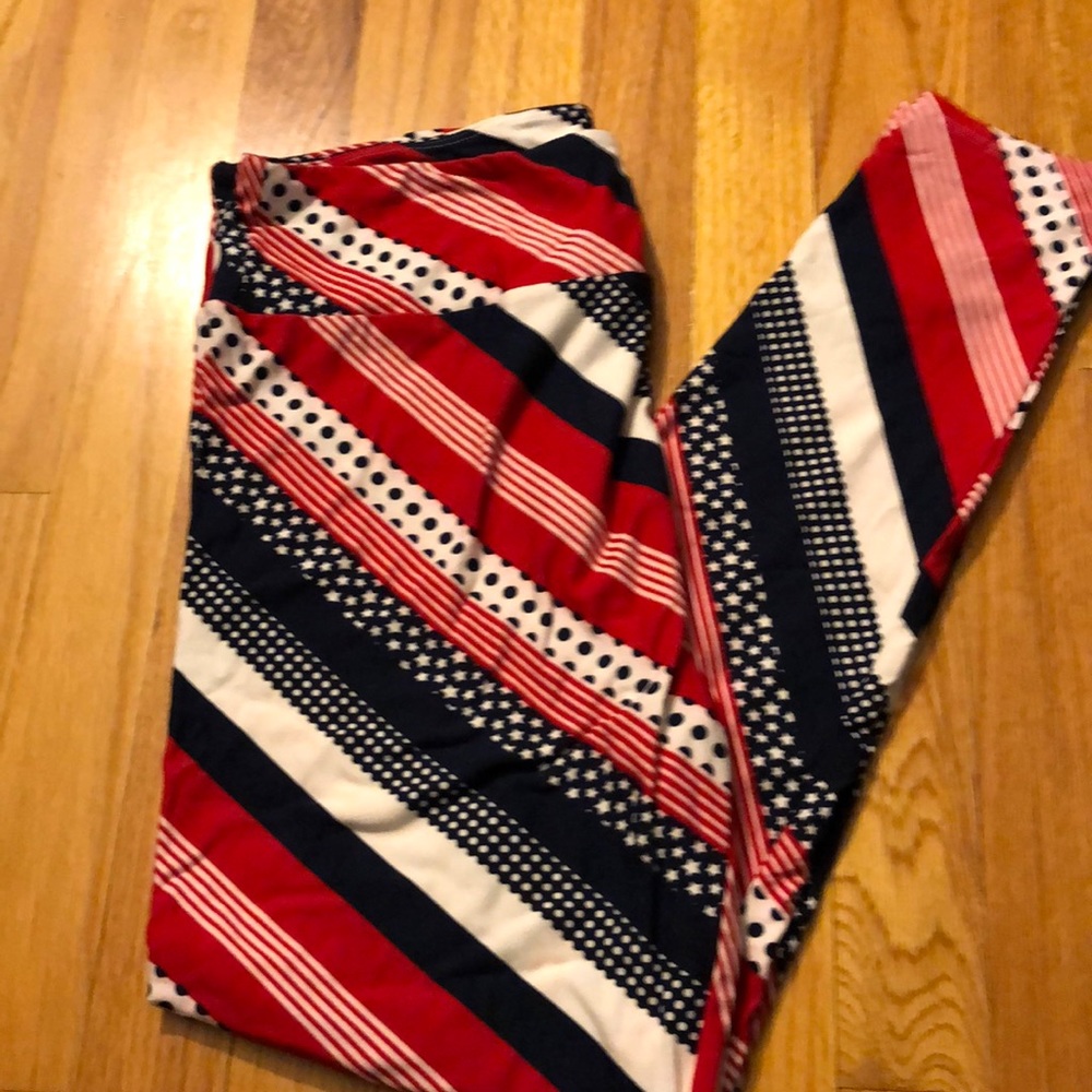 LuLaRoe TC Leggings Tall & Curvy Red, White, and Blue